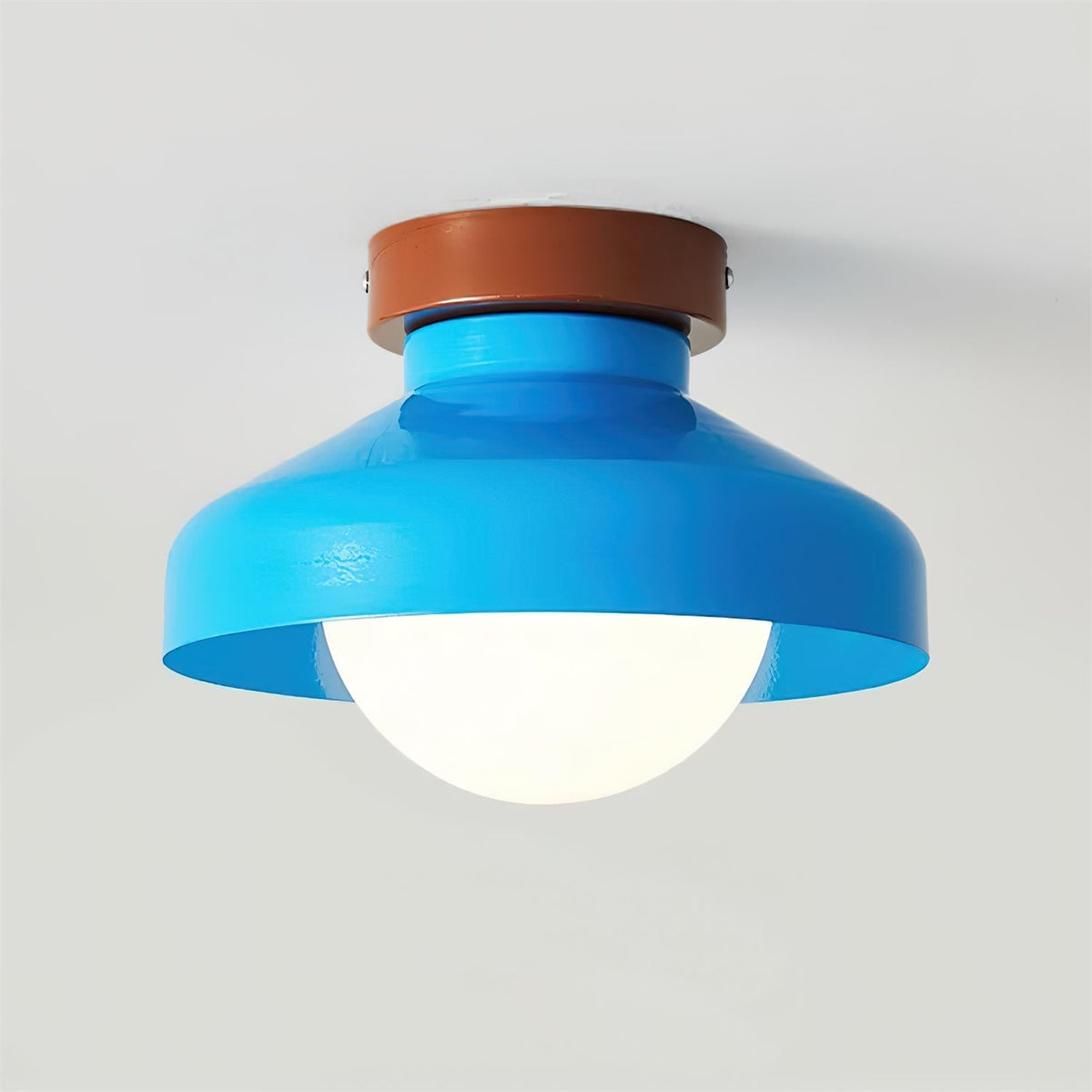 Valaneria blauwe plafondlamp met bolvormige kap