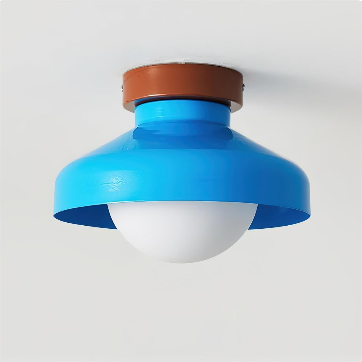Valaneria blauwe plafondlamp met bolvormige kap