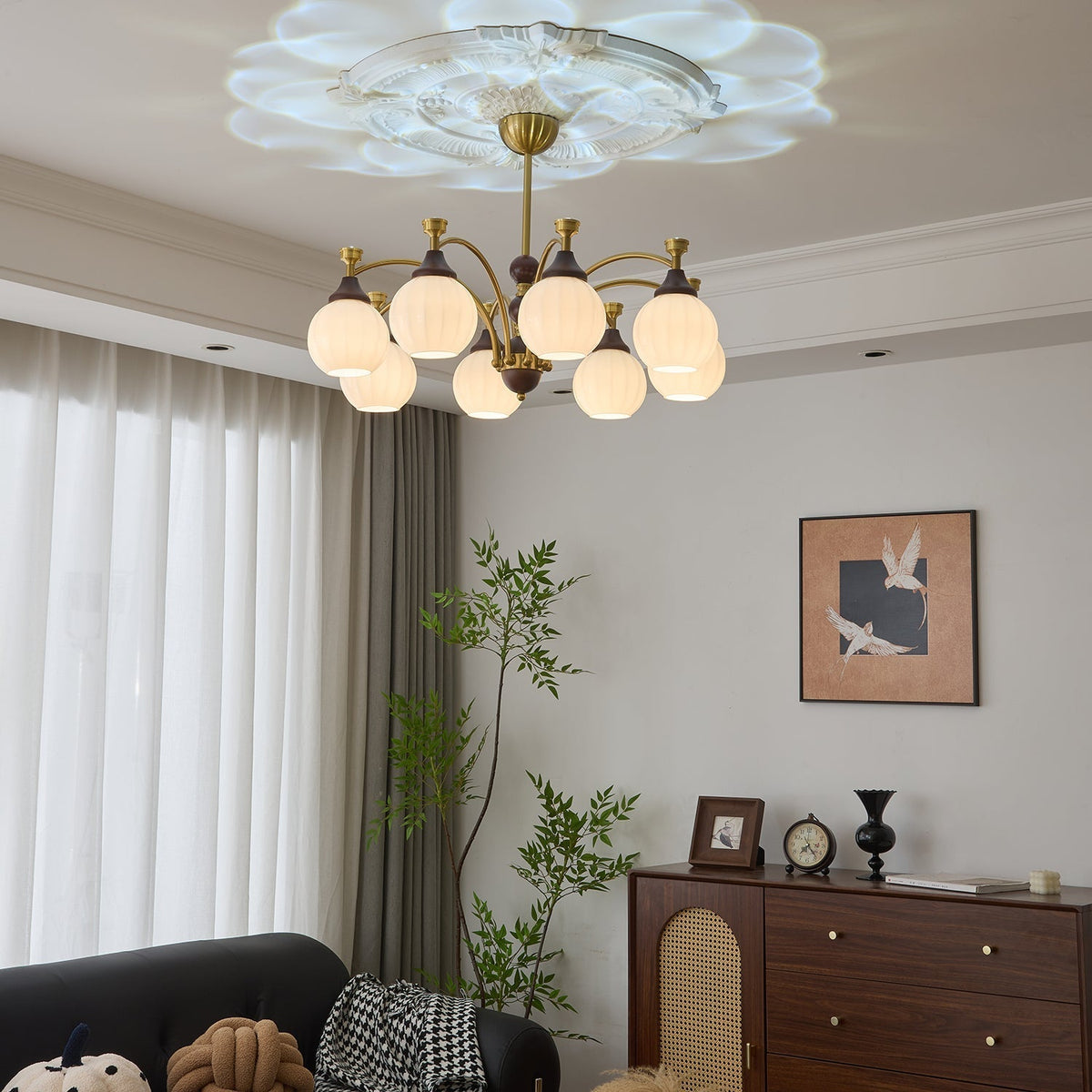 Illoros Traditionele Elegantie Houten Kroonluchter