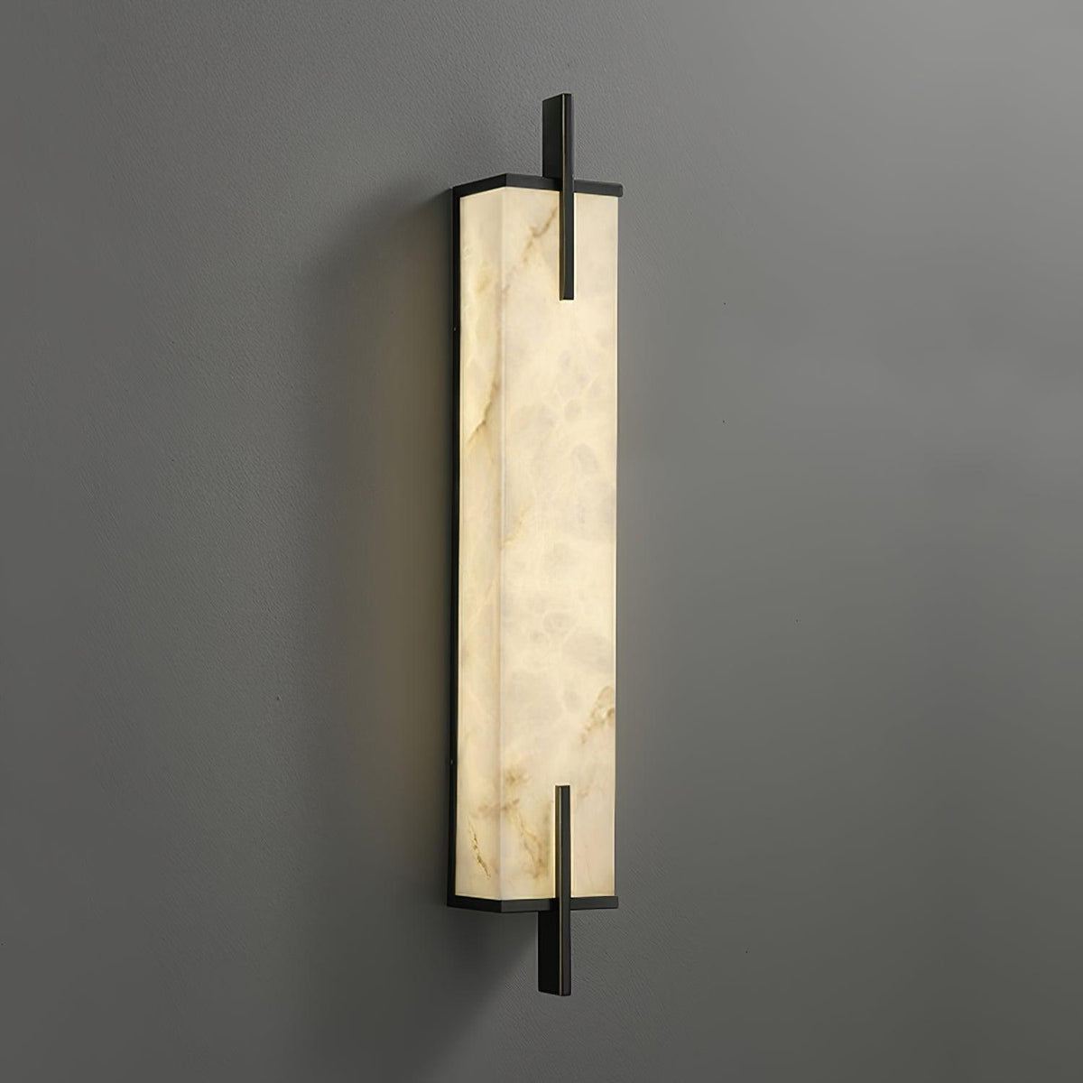 Komino rechthoekige wandlamp in albast