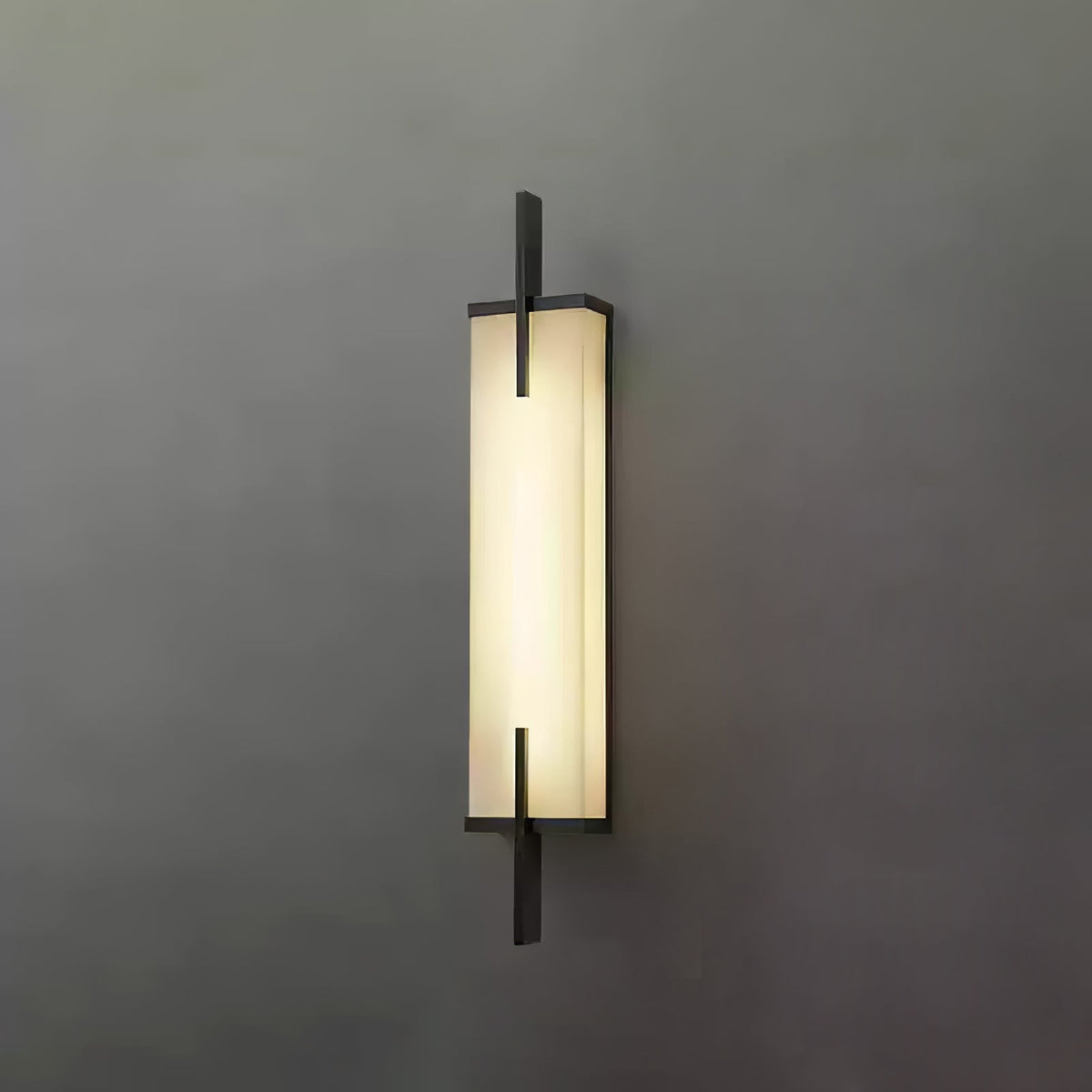 Komino rechthoekige wandlamp in albast
