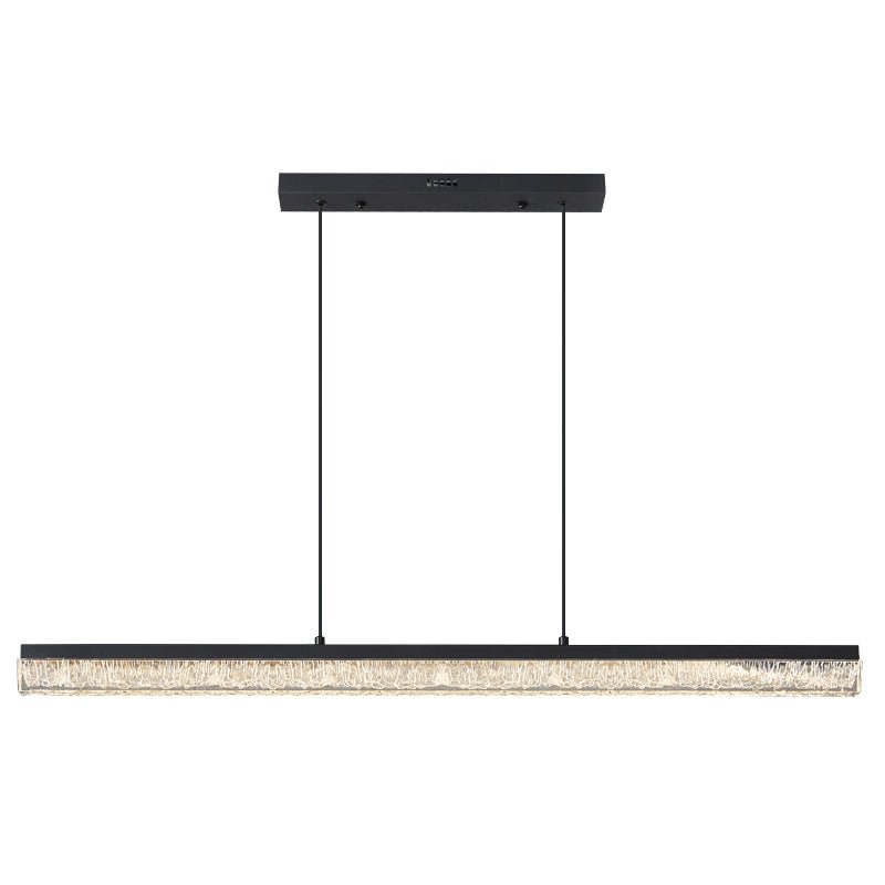 Veluielle hanglamp zwart acrylaat lineair