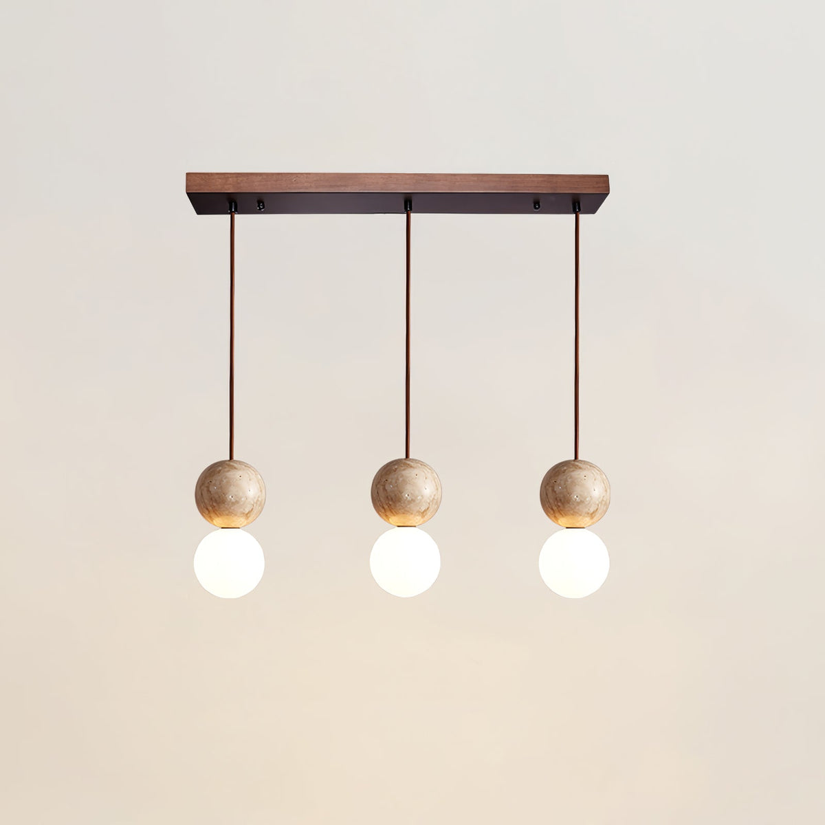 Serinelle hanglamp van geel travertin