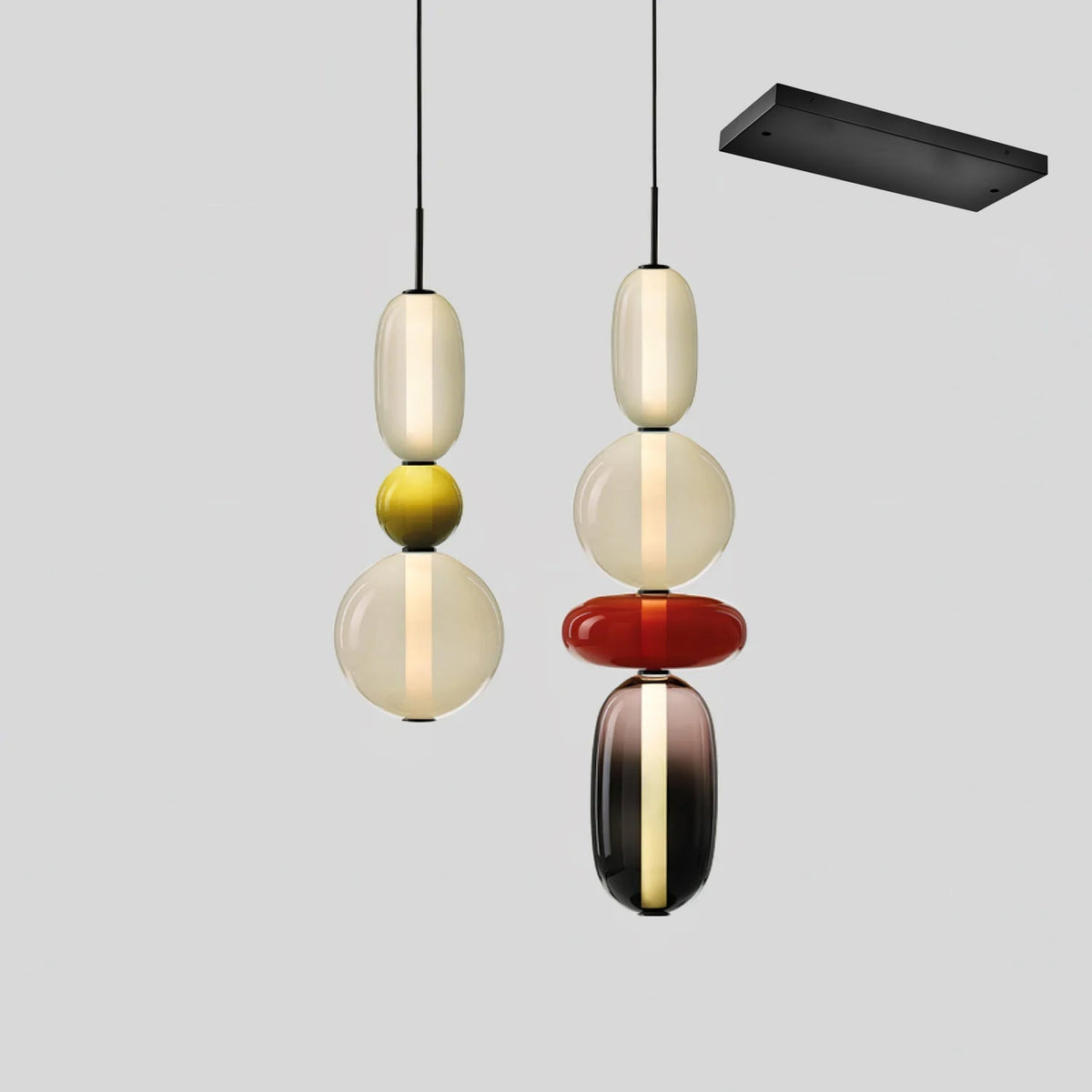 Daelen hanglamp van glas en acryl