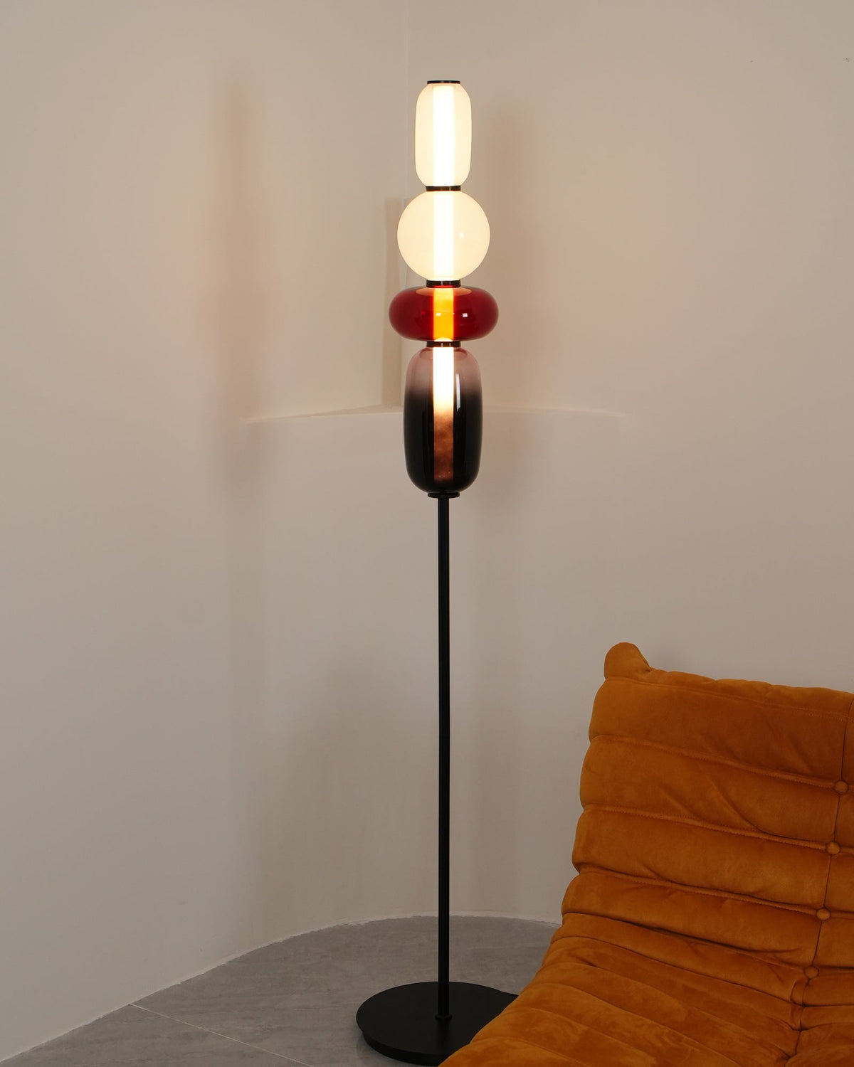 Velarelle vloerlamp met glazen bol