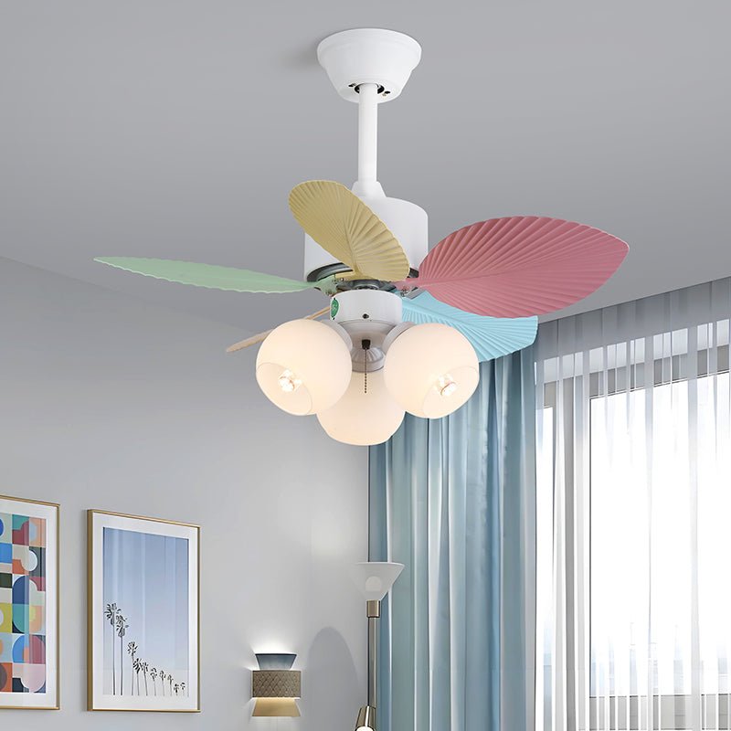 Celoia kleurrijke plafondventilator met verlichting van glas