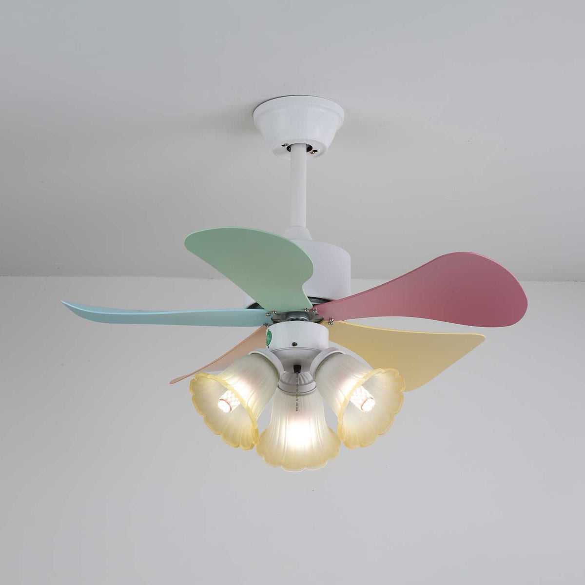 Celoia kleurrijke plafondventilator met verlichting van glas