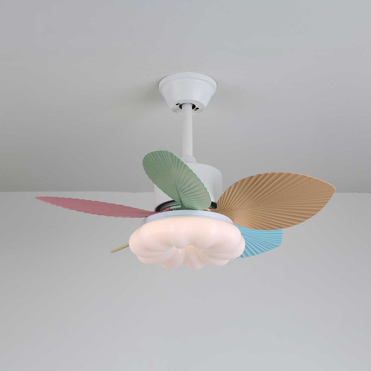 Celoia kleurrijke plafondventilator met verlichting van glas