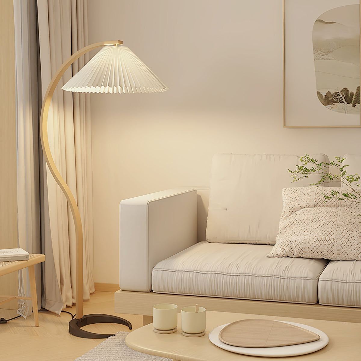 Viaro houten vloerlamp