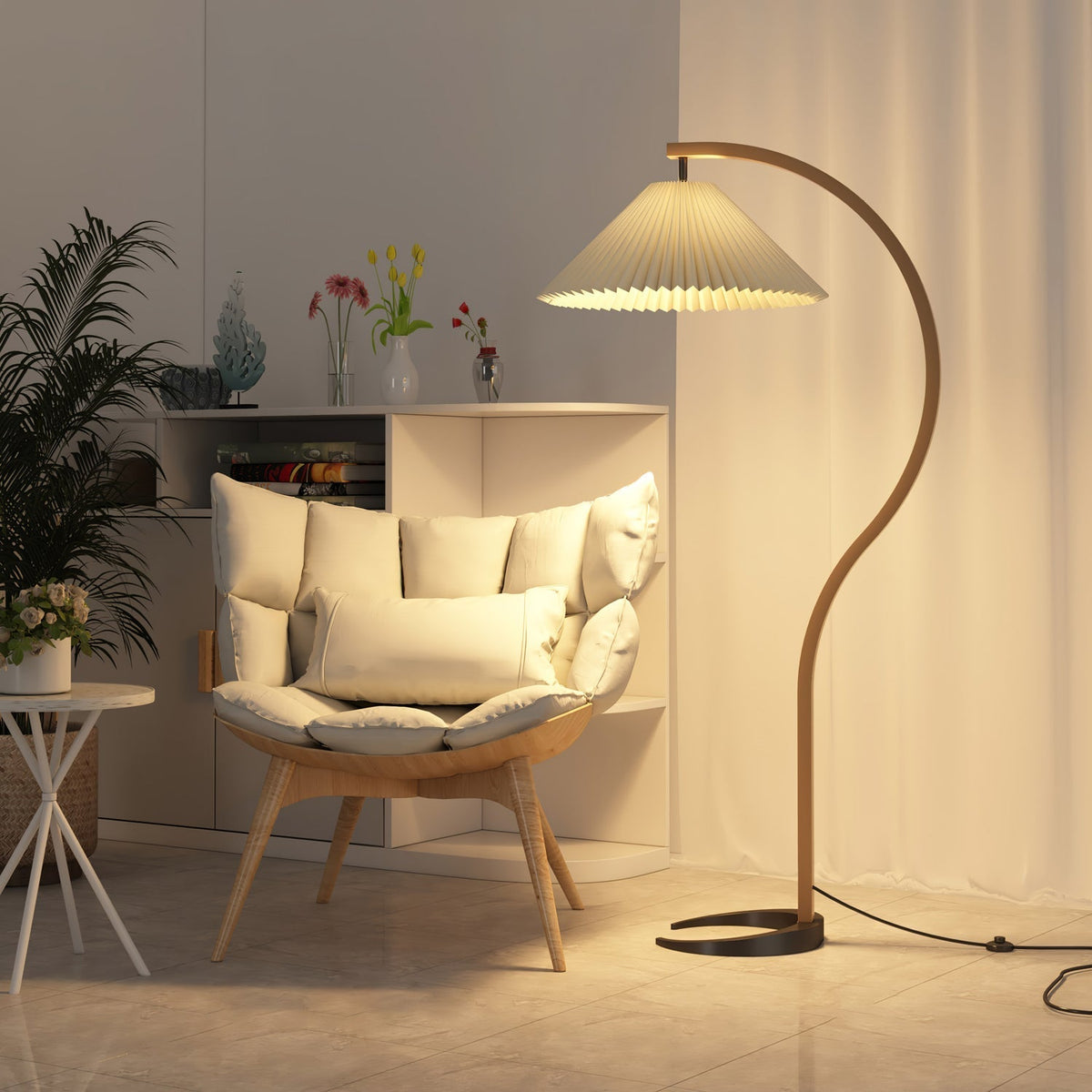 Viaro houten vloerlamp