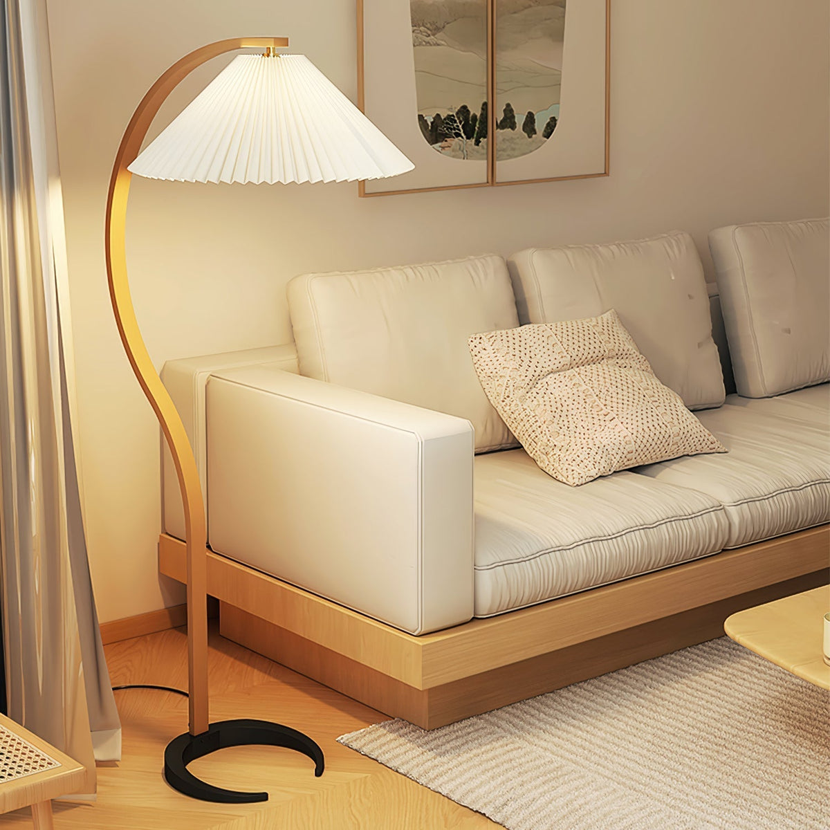Viaro houten vloerlamp
