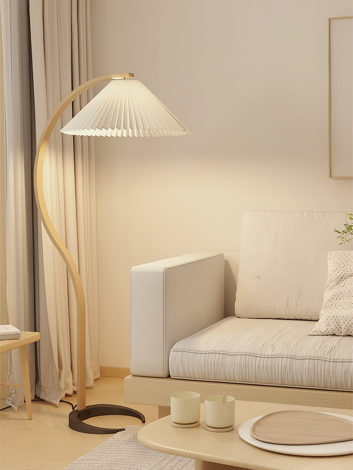 Viaro houten vloerlamp