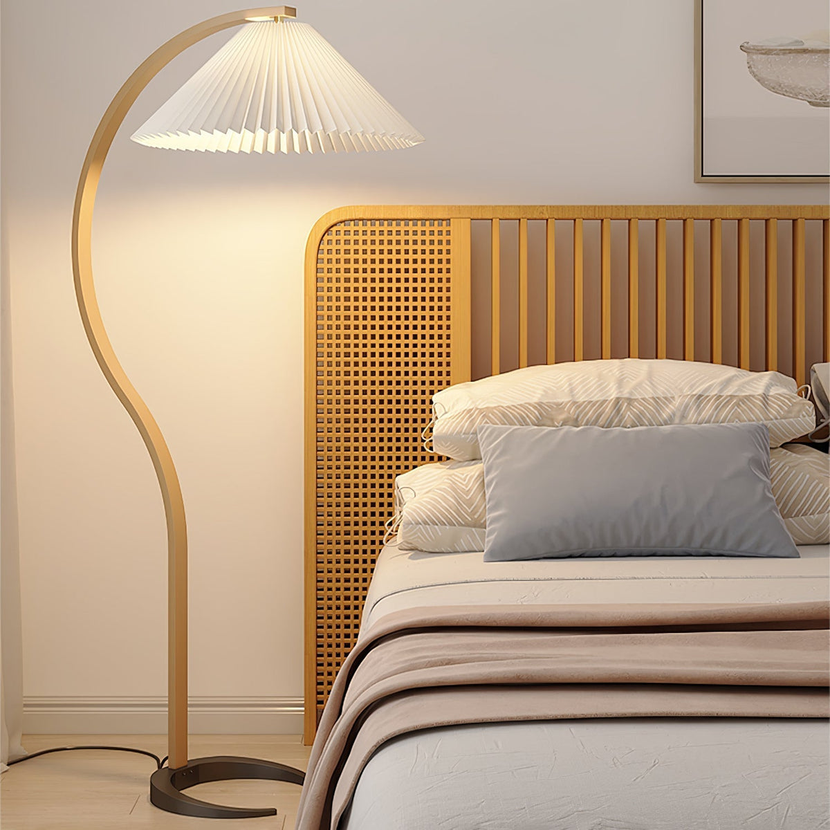 Viaro houten vloerlamp