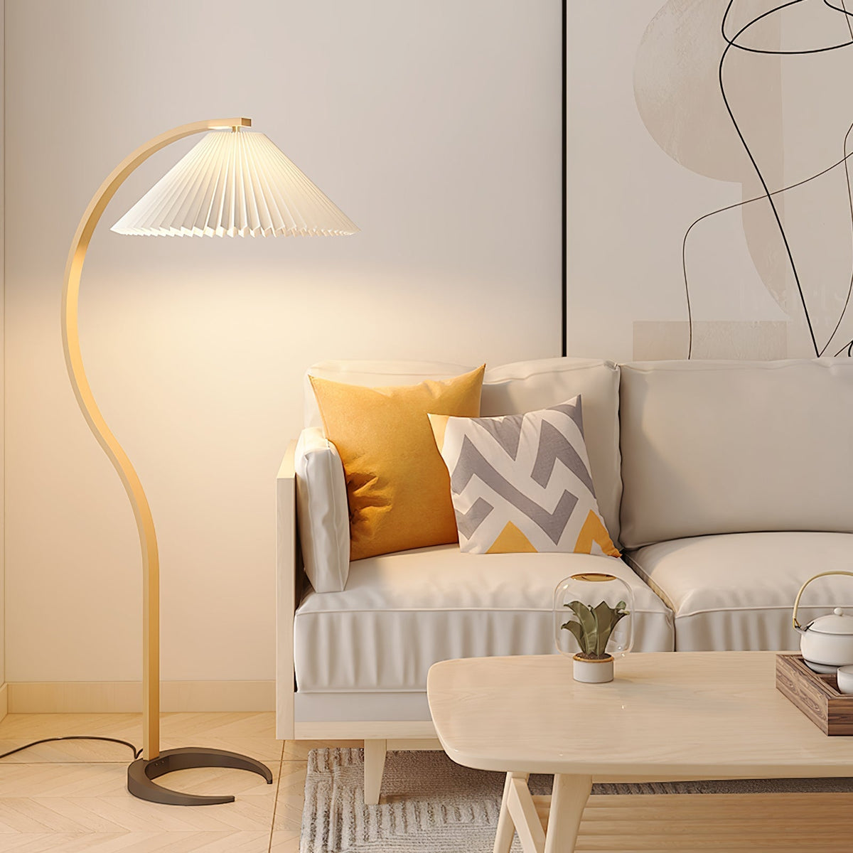 Viaro houten vloerlamp
