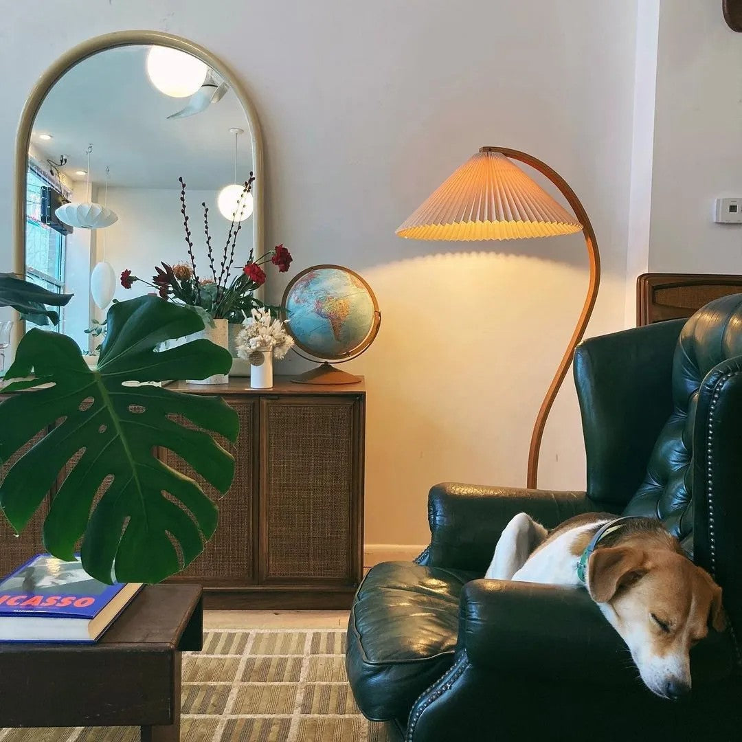 Viaro houten vloerlamp