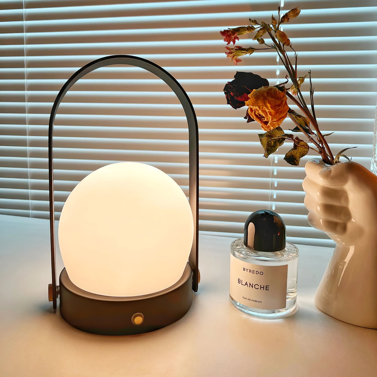 Zenon Minimalistische glazen tafellamp
