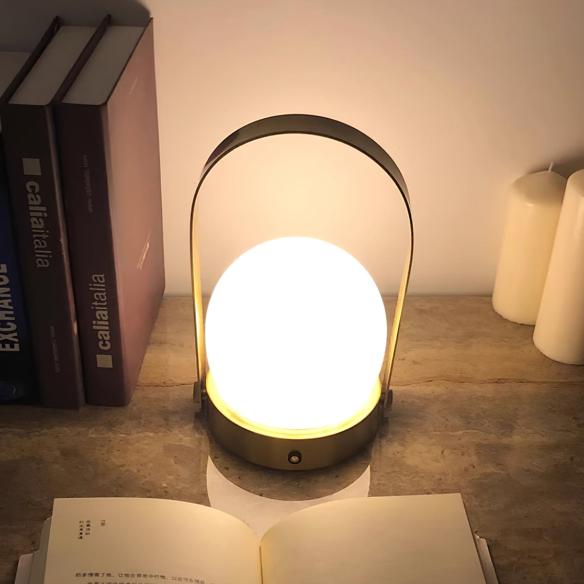 Zenon Minimalistische glazen tafellamp