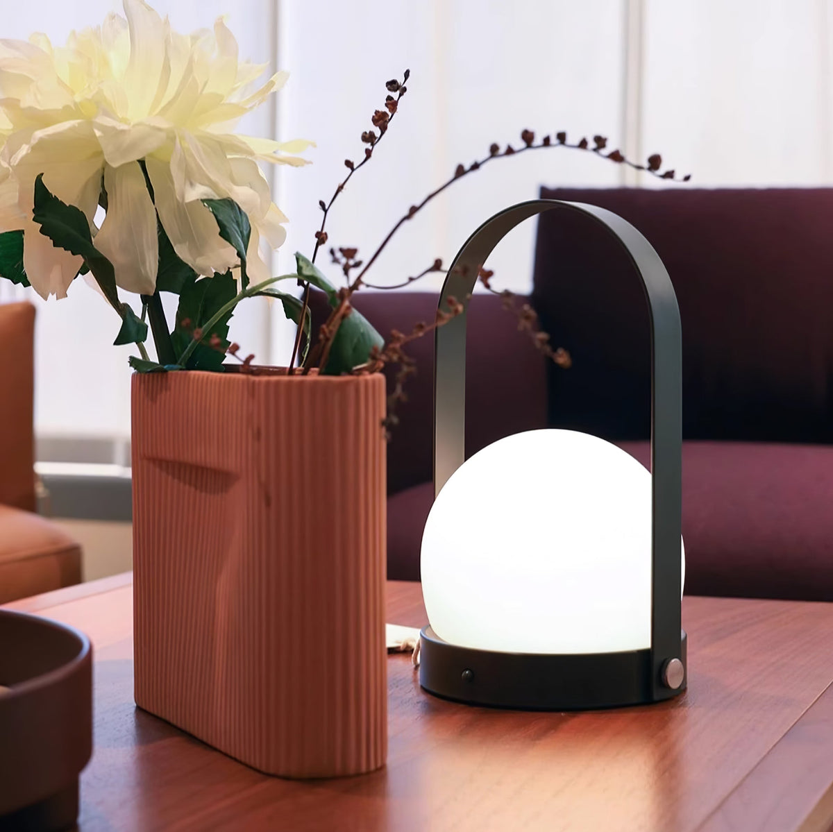 Zenon Minimalistische glazen tafellamp