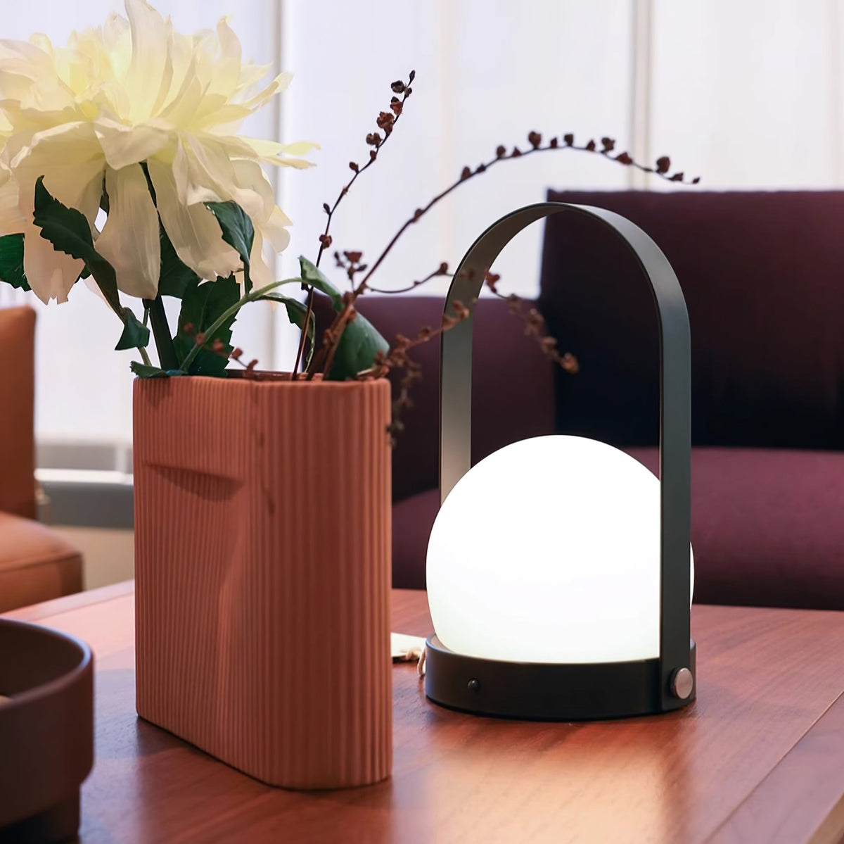 Zenon Minimalistische glazen tafellamp
