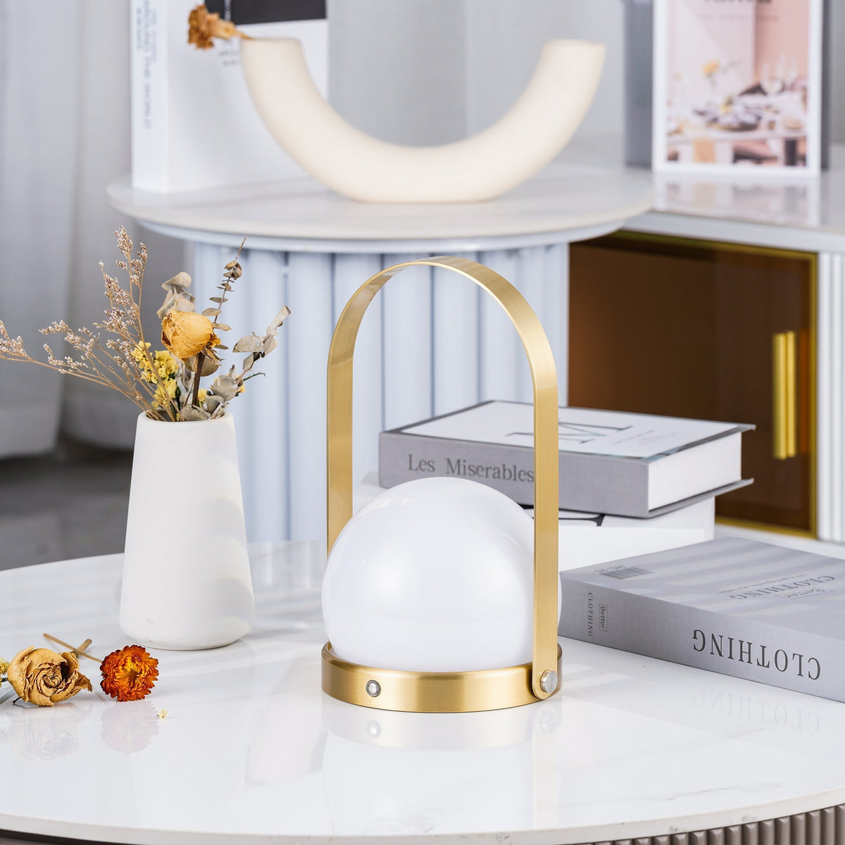 Zenon Minimalistische glazen tafellamp