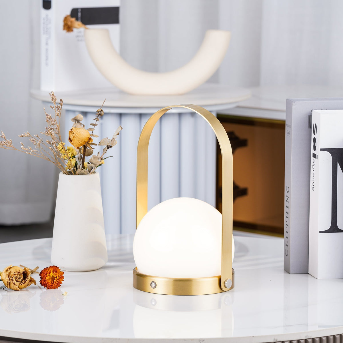 Zenon Minimalistische glazen tafellamp