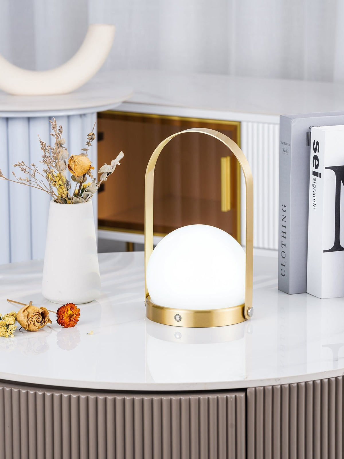 Zenon Minimalistische glazen tafellamp