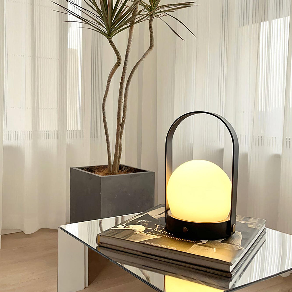 Zenon Minimalistische glazen tafellamp