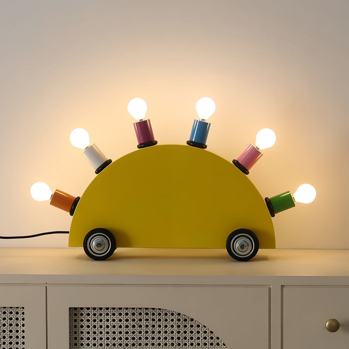 Mirerette tafellamp kleurrijk auto kinderkamer