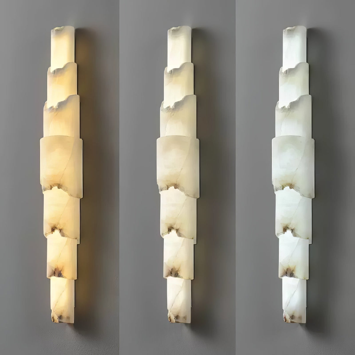 Caspian meelagen-albasten wandlamp