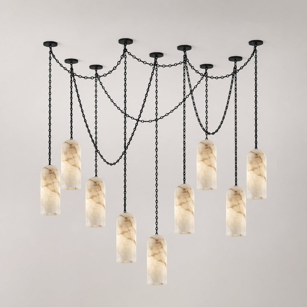 Auberon cascading chain capsule kroonluchter