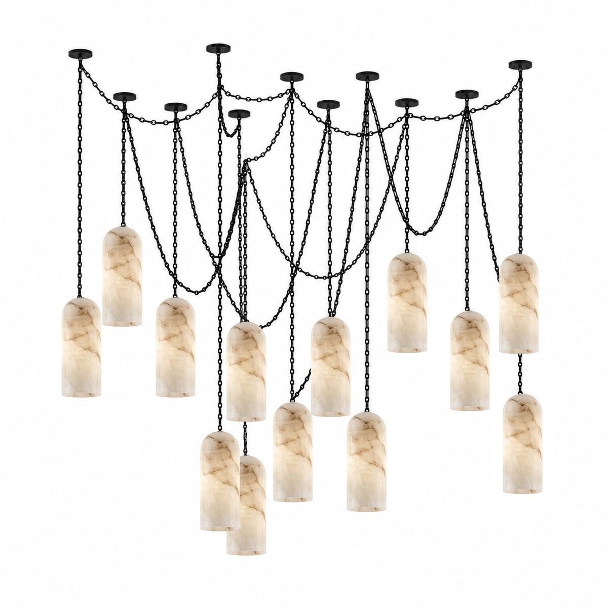 Auberon cascading chain capsule kroonluchter