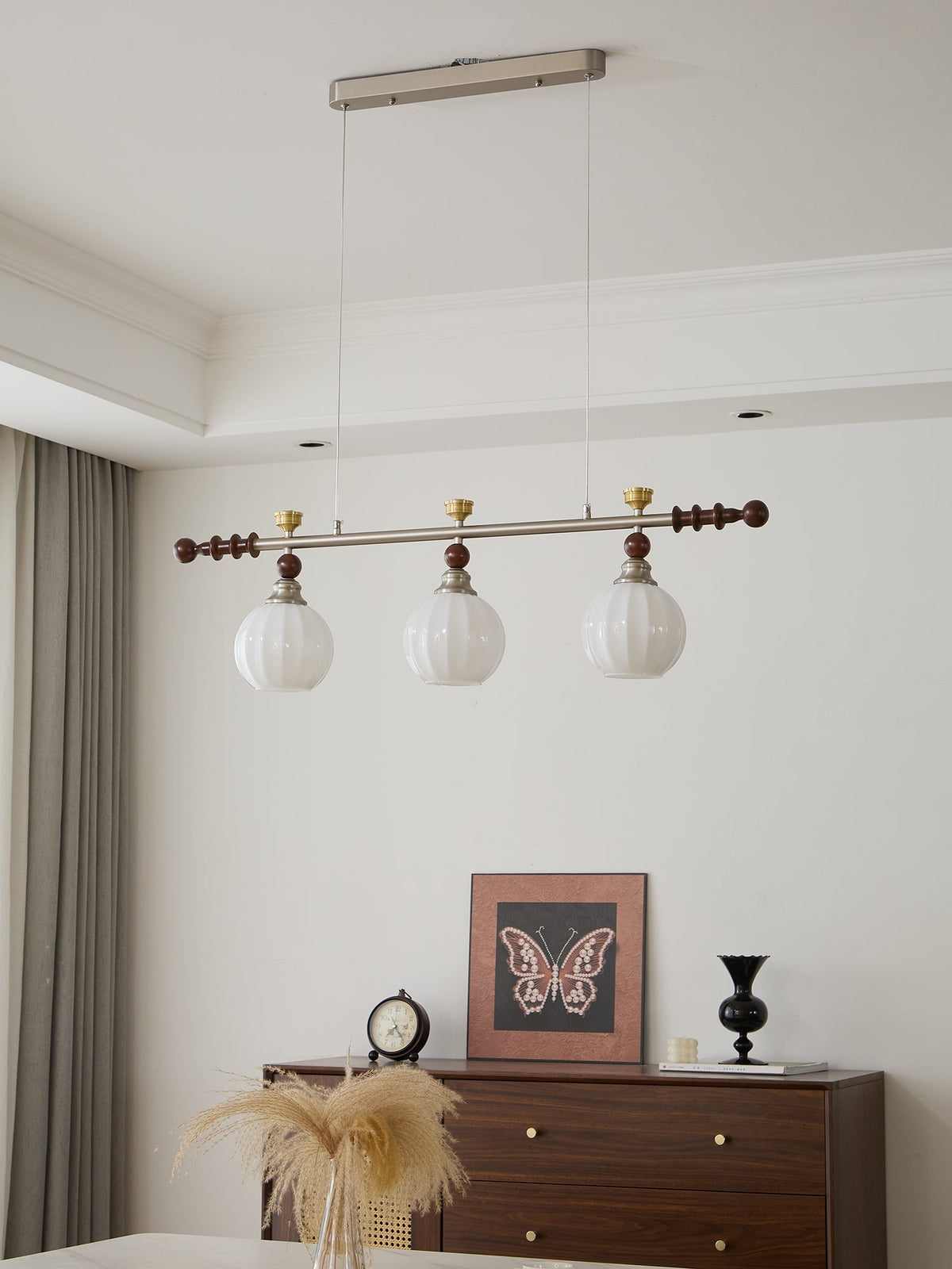 Otheia elegantie Vintage Lineaire hanglamp van Hout