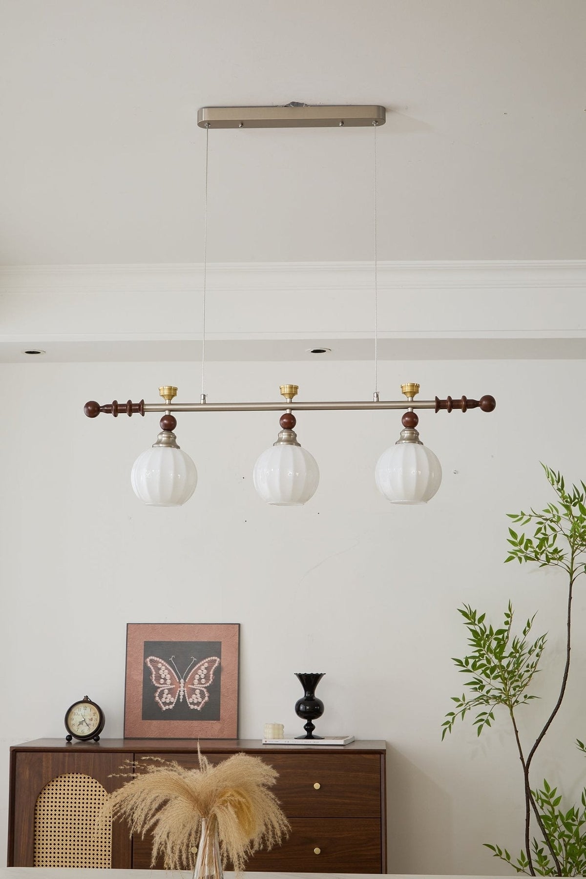 Otheia elegantie Vintage Lineaire hanglamp van Hout