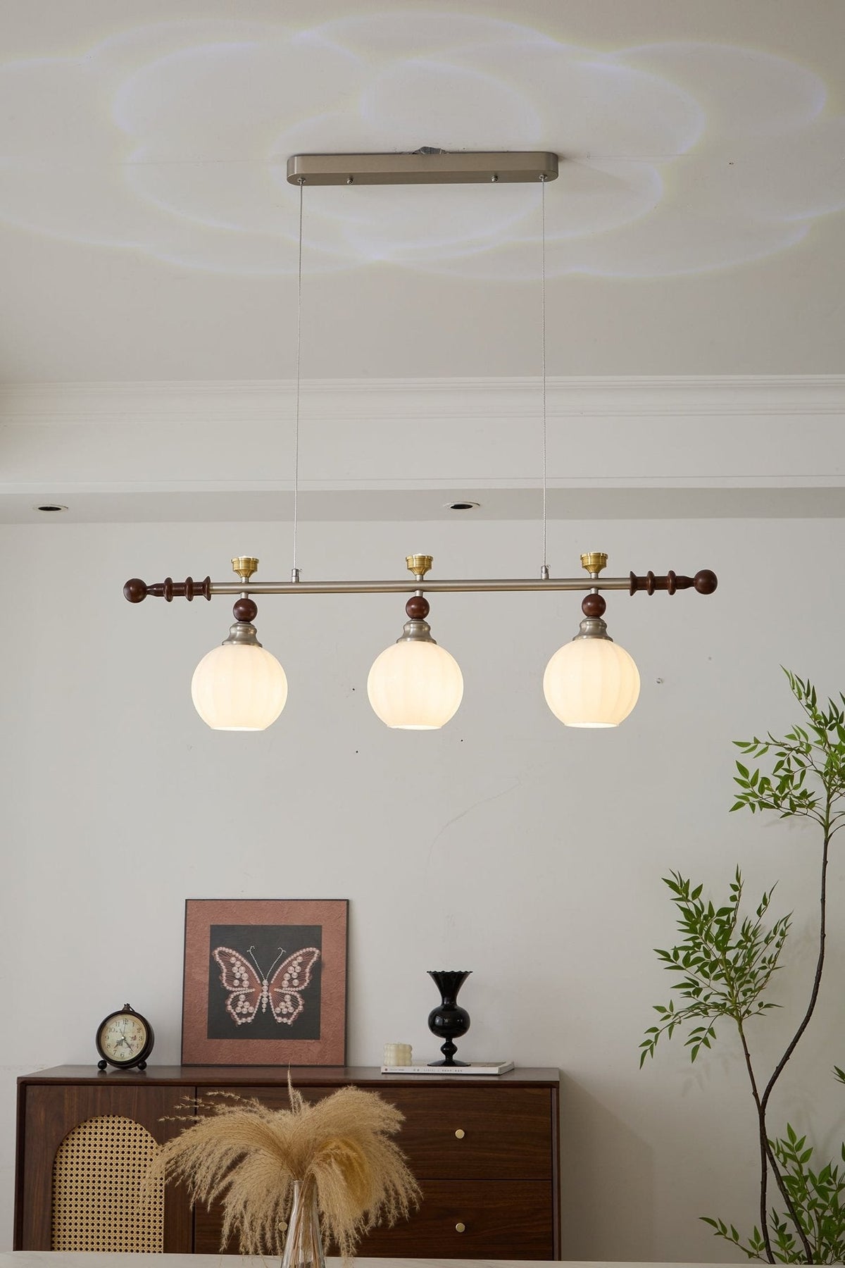 Otheia elegantie Vintage Lineaire hanglamp van Hout
