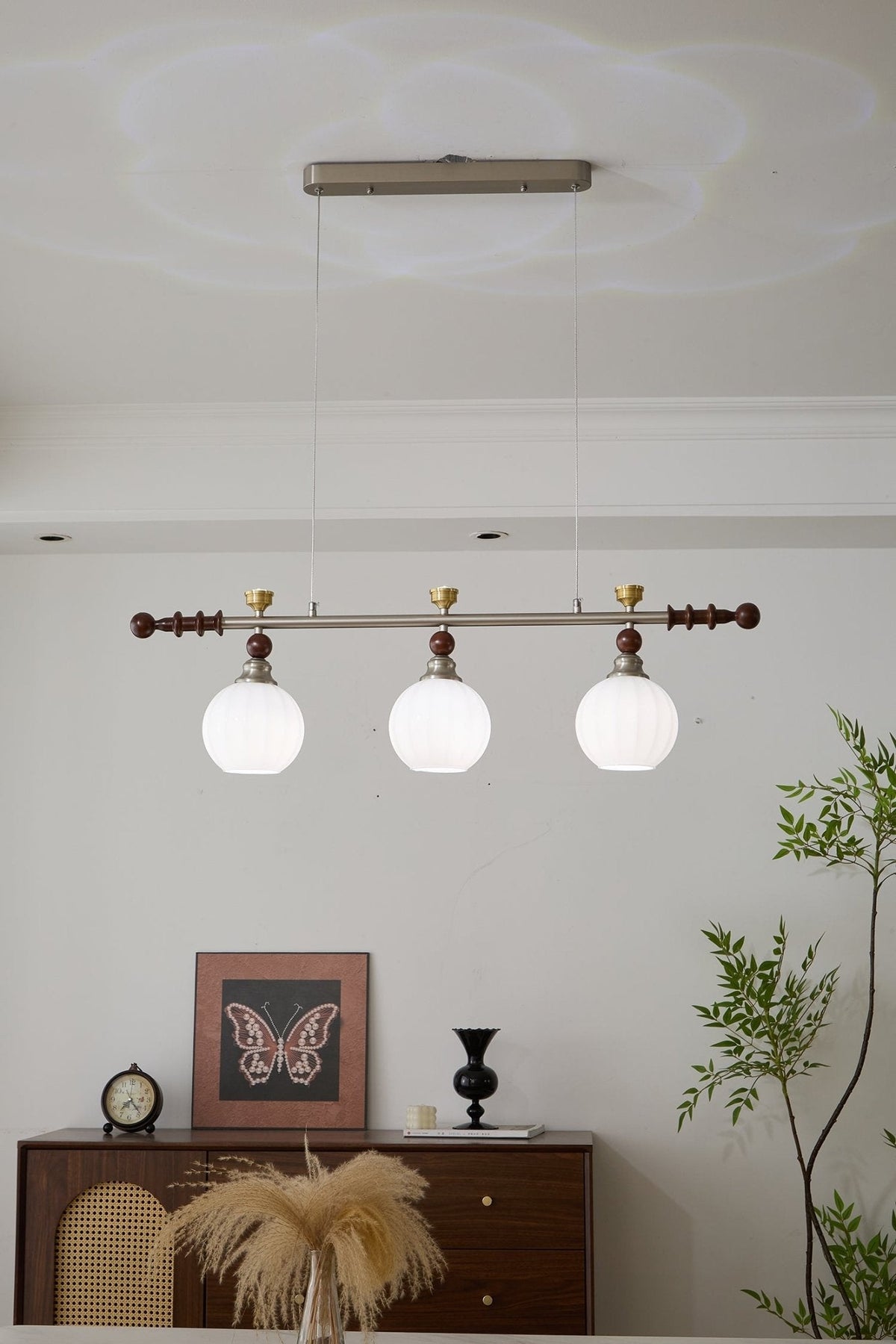 Otheia elegantie Vintage Lineaire hanglamp van Hout
