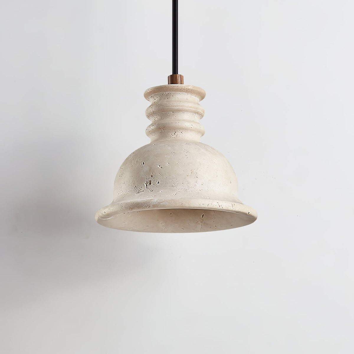 Tavuenne hanglamp van geel travertin