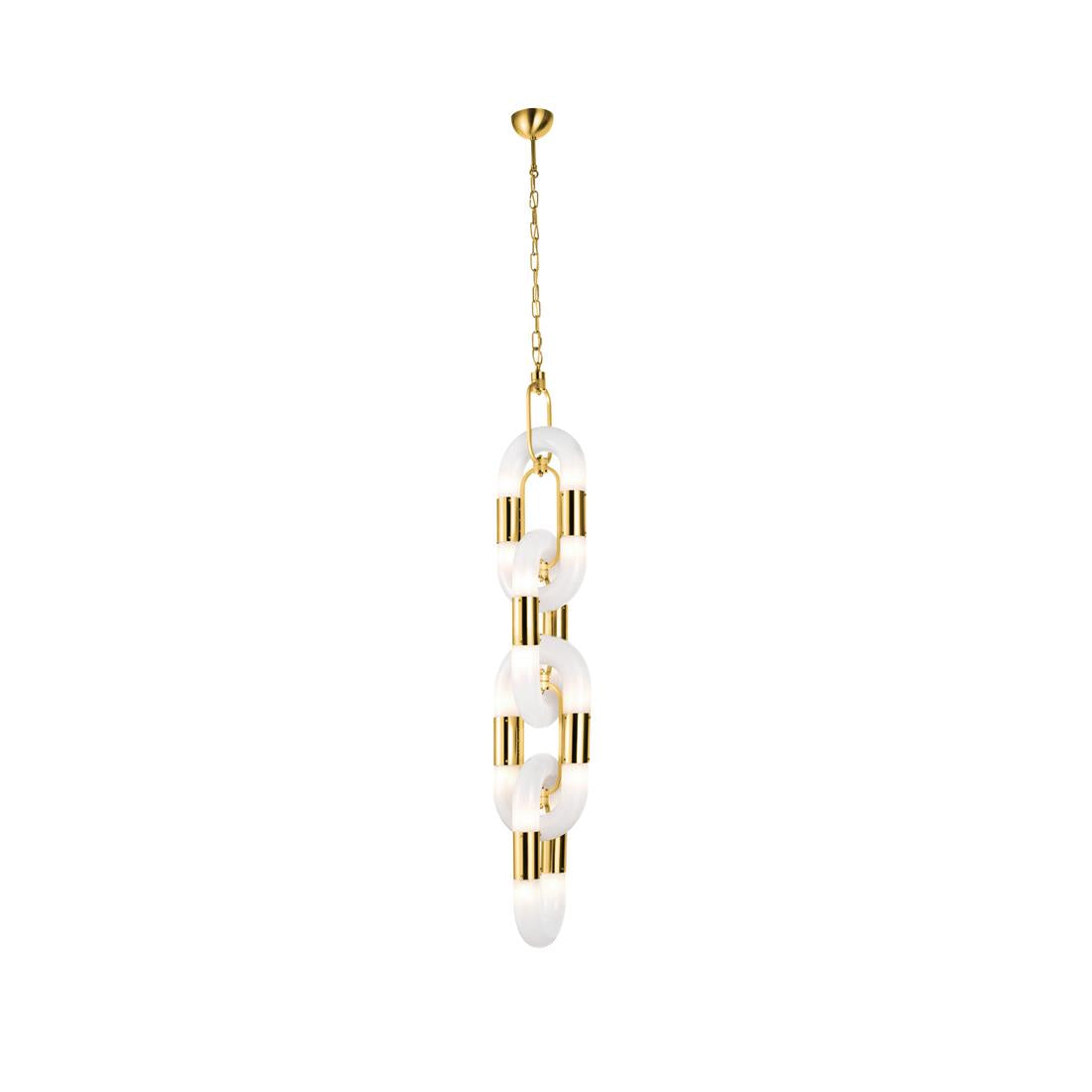 Moderne hanglamp van roestvrij staal met ketting