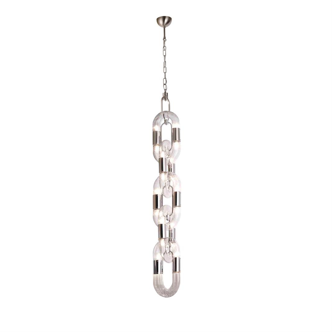Moderne hanglamp van roestvrij staal met ketting