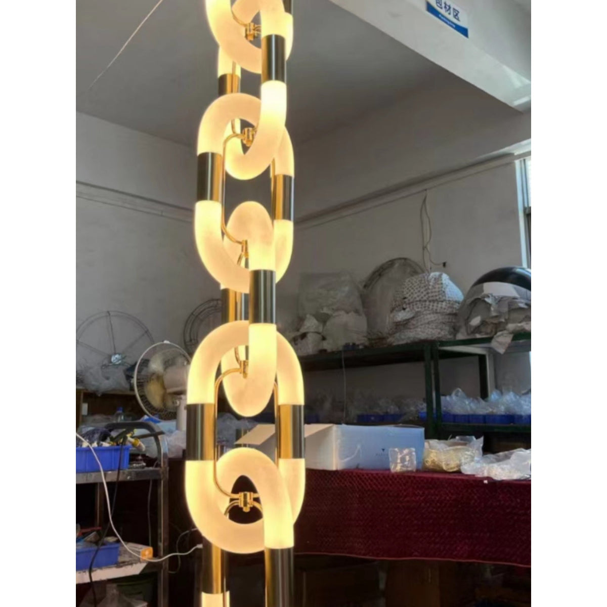Moderne hanglamp van roestvrij staal met ketting