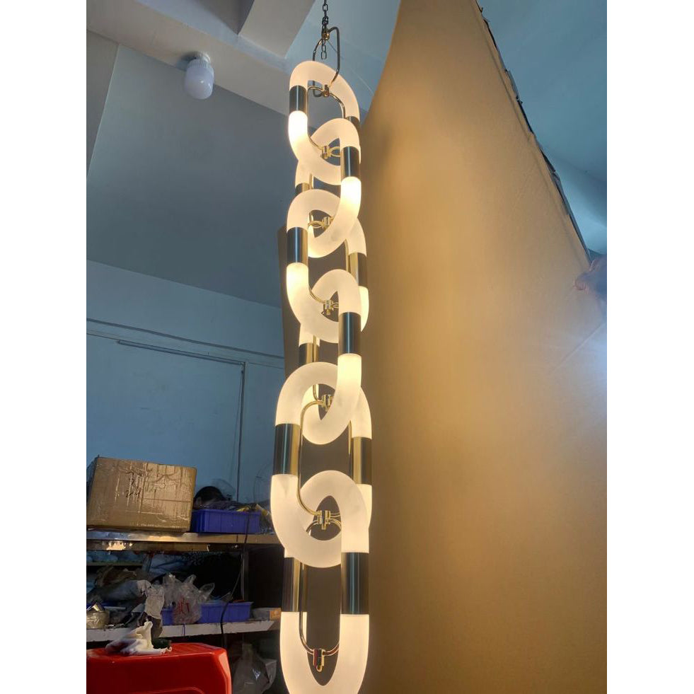 Moderne hanglamp van roestvrij staal met ketting