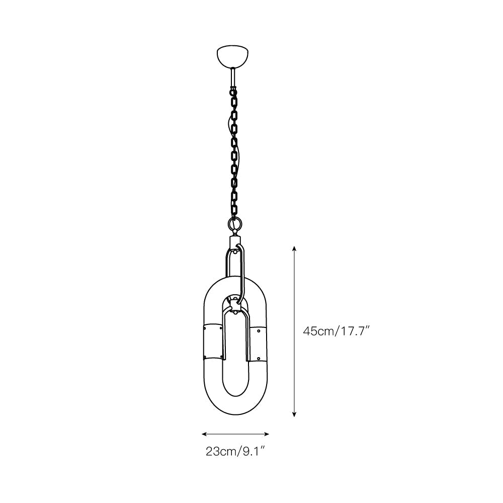 Moderne hanglamp van roestvrij staal met ketting
