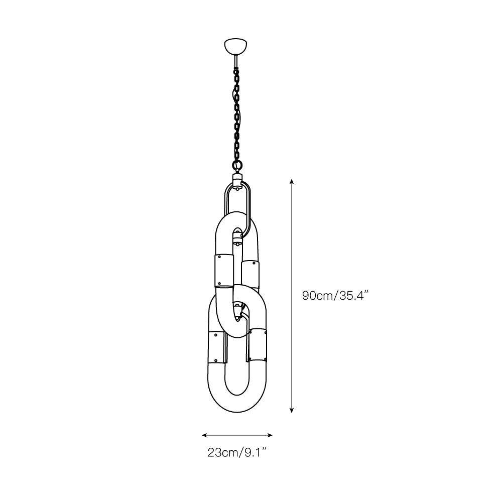 Moderne hanglamp van roestvrij staal met ketting