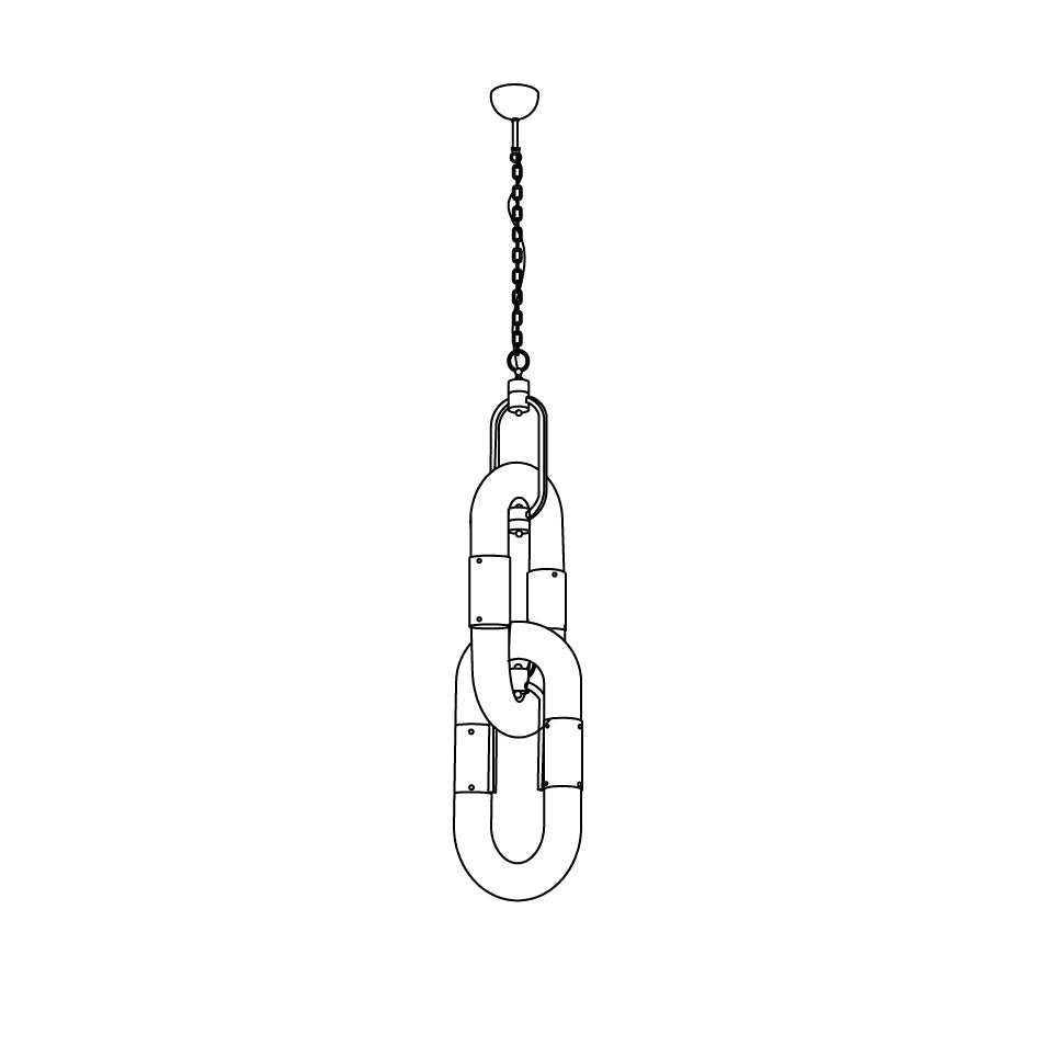 Moderne hanglamp van roestvrij staal met ketting