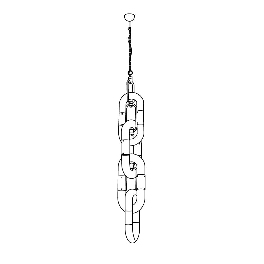 Moderne hanglamp van roestvrij staal met ketting