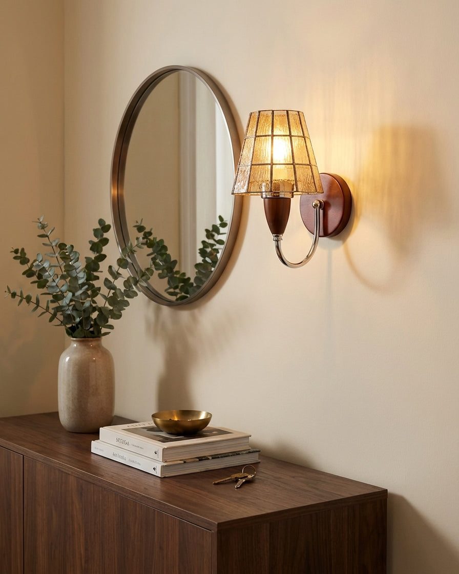 Ambrielle wandlamp met amberkleurige kap