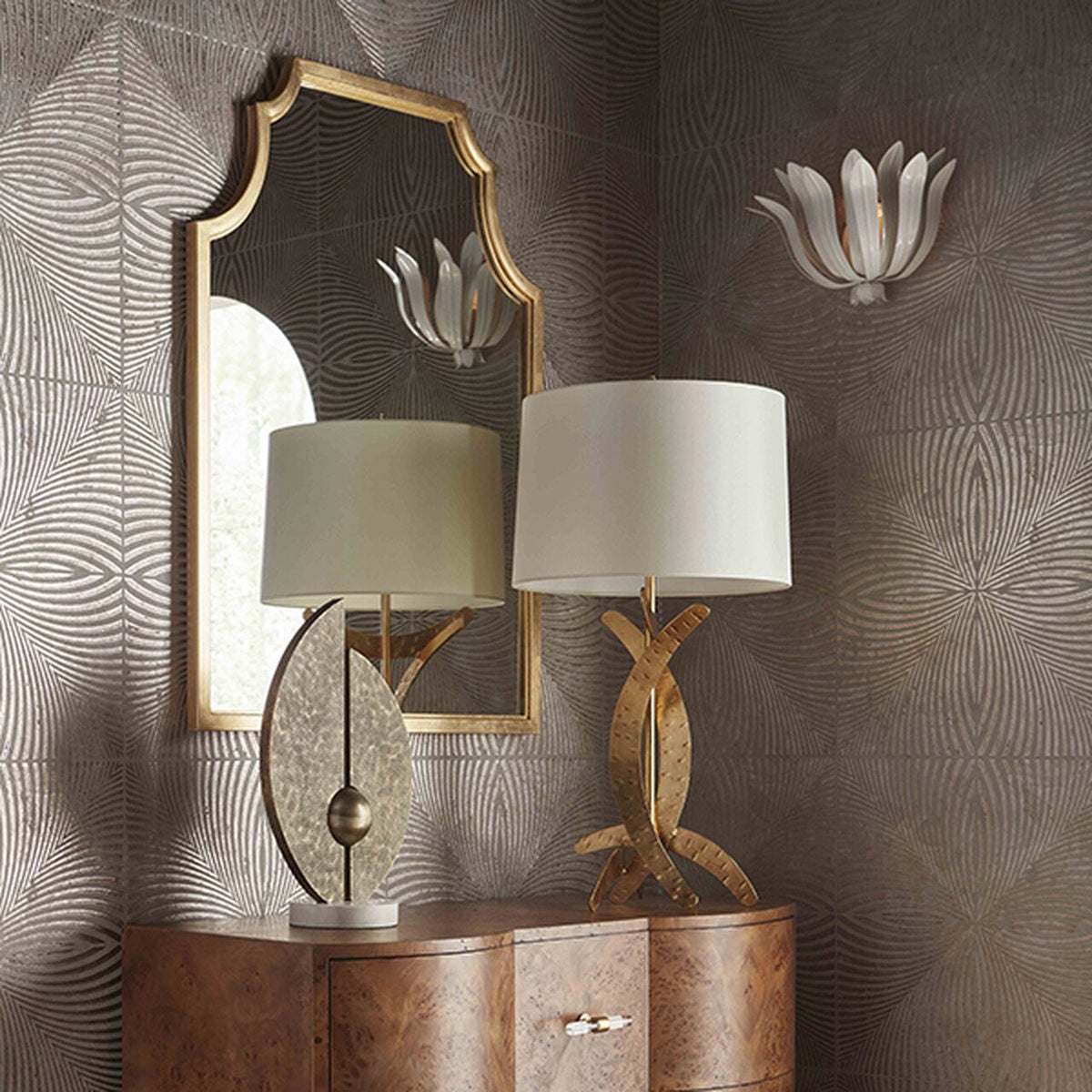 Solivette messing wandlamp