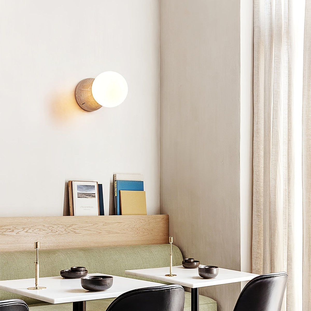 Cethair travertin wandlamp