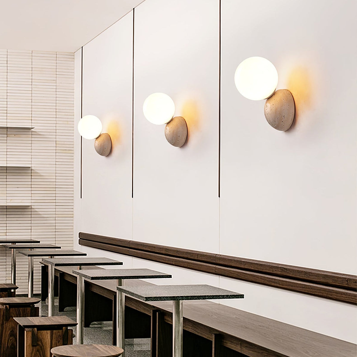 Cethair travertin wandlamp