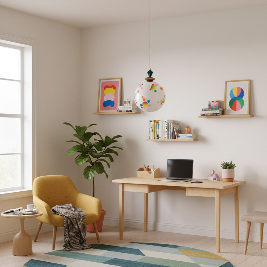 Kismet hanglamp met glazen kap