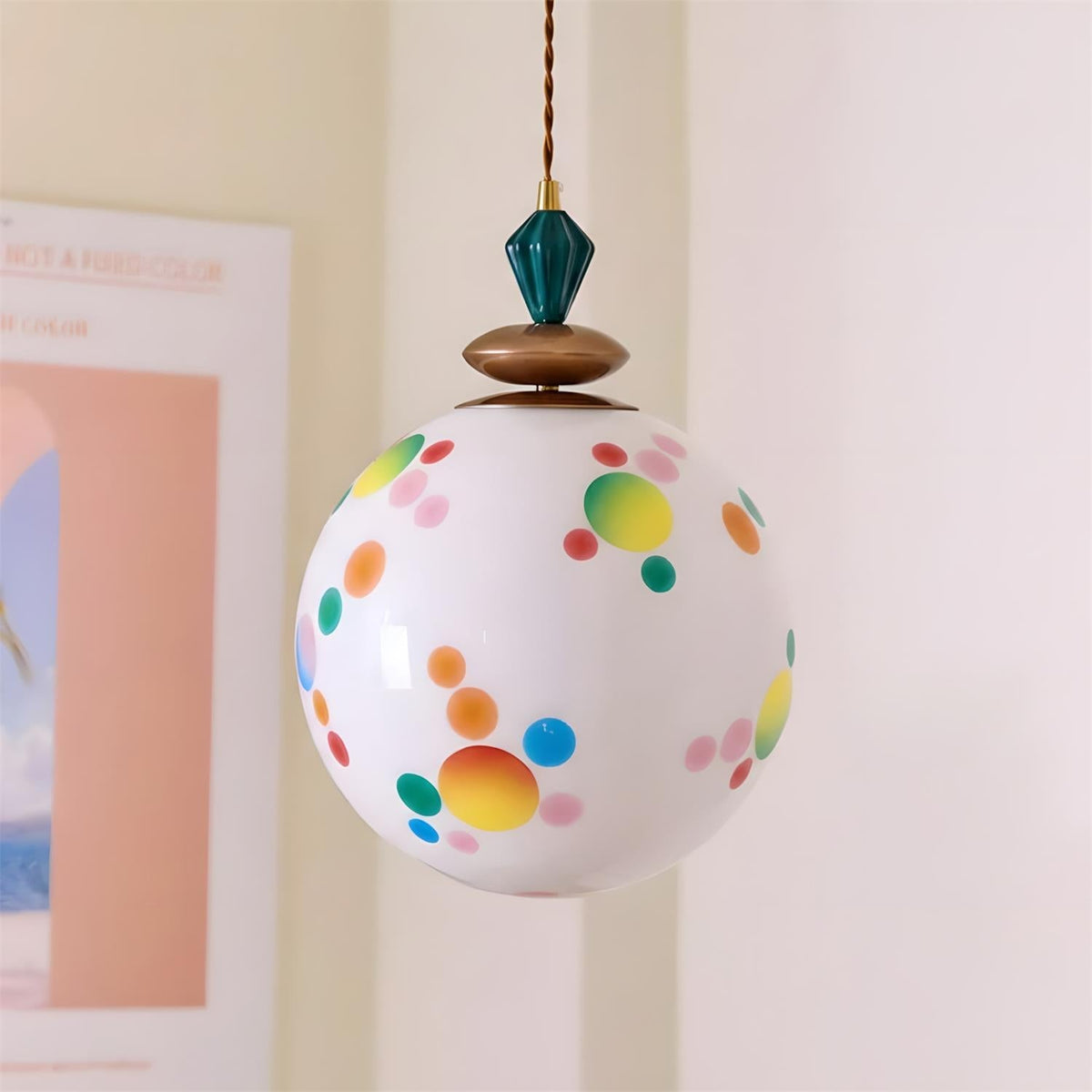 Kismet hanglamp met glazen kap